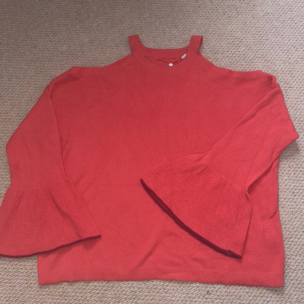 Orange Knitted and Knotted Sweater